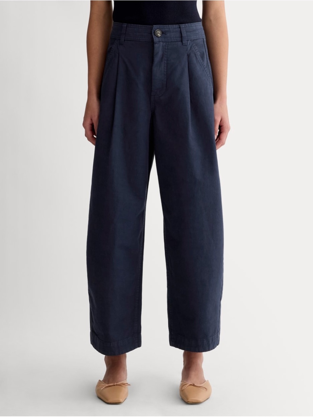 Everlane everywhere barrel leg navy pants